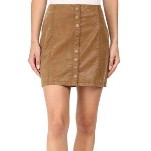 Free People Oh Snap Vegan Leather Mini Skirt - Brown - Size 2